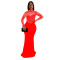 Women's solid color rhinestone long dress new