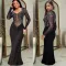 Fashion women's rhinestone solid color long sleeved dress new
