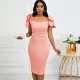 Elegant banquet dress with three-dimensional floral charm and socialite temperament, including hip hugging cross-border dress  4COLOR