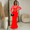 Women's solid color rhinestone long dress new