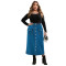 Large size women's denim new fit breasted long skirt