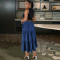 Large size women's new denim casual long skirt