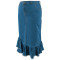 Large size women's new denim tassel fitted long skirt