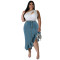 Wholesale source of plus size women's clothing, new denim fit long skirt