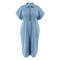 Large size women's denim collar short sleeved zipper mid length dress