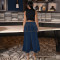 Large size women's new denim casual long skirt