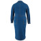 Large size women's denim collar long sleeved button up mid length dress