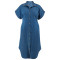 Large size women's new denim short sleeved button mid length wide dress