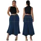 Large size women's new denim casual long skirt