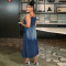 Large size women's new denim camisole long dress