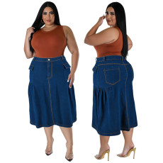 Large size women's clothing new denim wholesale source, medium and long skirts source