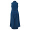 Large size women's denim cardigan sleeveless slit long dress