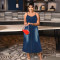 Large size women's new denim camisole long dress