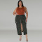 Large size women's denim new fit zipper empty bag long skirt