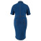 Large size women's new denim lapel short sleeved slit mid length dress