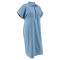 Large size women's denim collar short sleeved zipper mid length dress