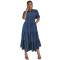 Oversized women's clothing, women's clothing, lapel buttons, long pockets, short sleeves, long dresses