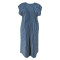 Large size women's denim loose sleeveless round neck striped long dress