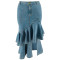 Large size women's new denim fit mid length skirt