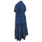 Oversized women's clothing, women's clothing, lapel buttons, long pockets, short sleeves, long dresses