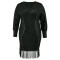 Large size women's bead V-neck long sleeved tassel mid length dress