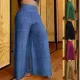 Spring and summer new women's solid color high waist slimming wide leg pants