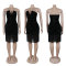 V-neck strapless, hip hugging, tassel sequin dress