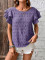 Spring and summer new round neck double ruffle sleeves casual top for women