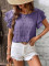 Spring and summer new round neck double ruffle sleeves casual top for women