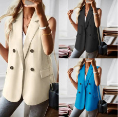 Fashionable casual lapel suit vest double breasted suit jacket