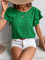 Spring and summer new round neck double ruffle sleeves casual top for women