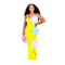 Fashion women's solid color floral dress long skirt