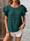 Spring and summer new round neck double ruffle sleeves casual top for women
