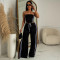 Fashion women's solid color sleeveless two-piece set new style