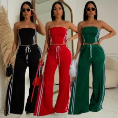 Fashion women's solid color sleeveless two-piece set new style