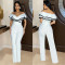 Fashion women's sleeveless deep V-jumpsuit solid color new style