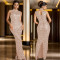 Fashion women's sleeveless rhinestone long dress new