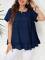 New women's solid color round neck ruffled hem short sleeved top   8 COLORS