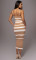 Sexy and fashionable striped shoulder strap one neck strapless dress