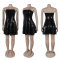 Sleeveless strapless waist cinching slim fit sequin dress
