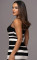 Sexy and fashionable striped shoulder strap one neck strapless dress
