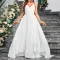 Strap V-neck new large skirt solid color Amazon elegant slim fit sleeveless wedding dress