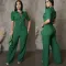 Personalized line splicing short sleeved sports fitness jumpsuit