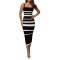 Sexy and fashionable striped shoulder strap one neck strapless dress