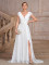 Summer velvet collar chiffon slit elegant slim fit banquet women's evening dress