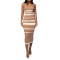 Sexy and fashionable striped shoulder strap one neck strapless dress