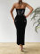 Strap hanging neck slit slim fit sequin dress
