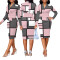 Sexy and fashionable digital printed short sleeved white-collar women's dress