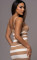 Sexy and fashionable striped shoulder strap one neck strapless dress