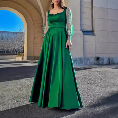New strapless solid color dress, long skirt